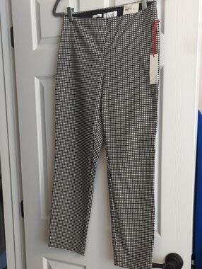 Elle Black & White Gingham Cropped Pants
